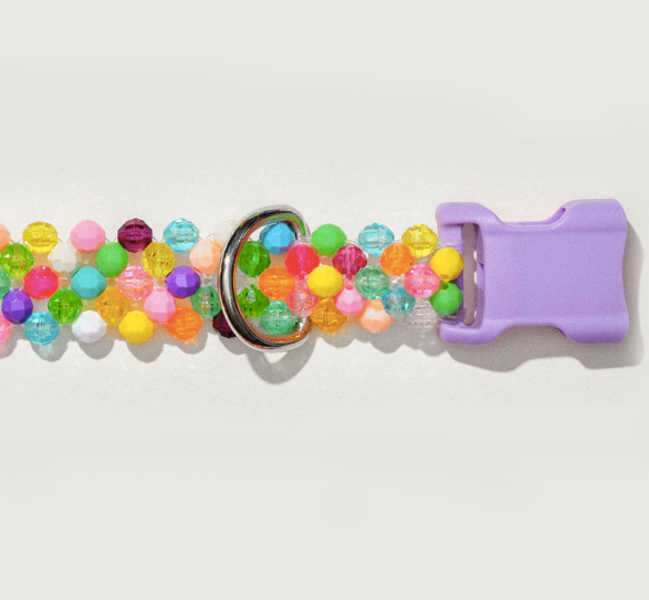 Colorful beads dog collar