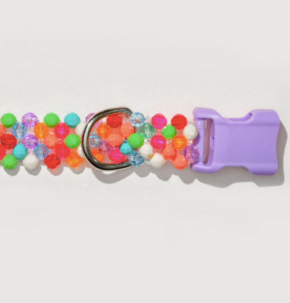 Colorful beads dog collar