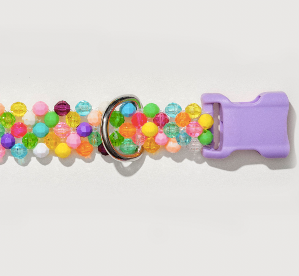 Colorful beads dog collar 