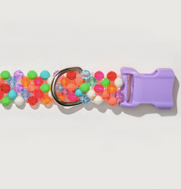 Colorful beads dog collar 