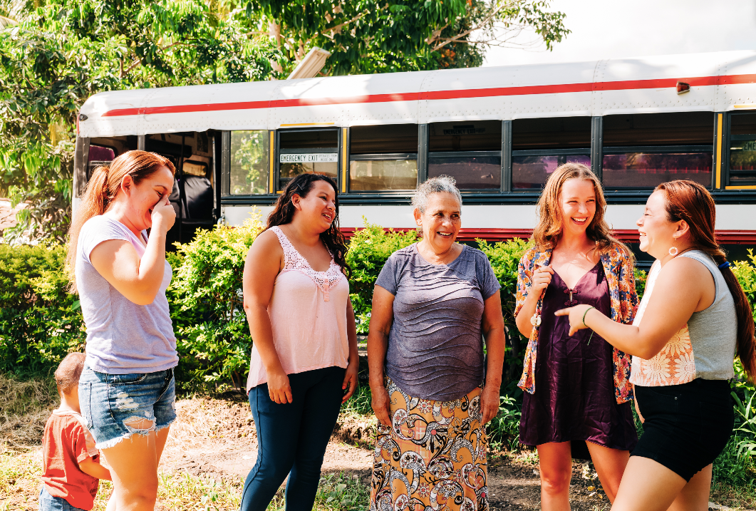 Tropical contento women laughing