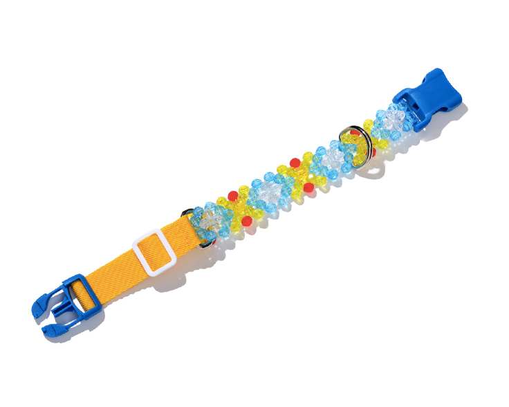 Colorful beads dog collar